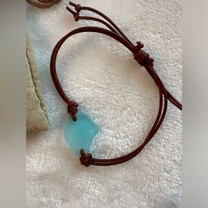 Seaglass bracelet. Blue and brown adjustable. NWOT